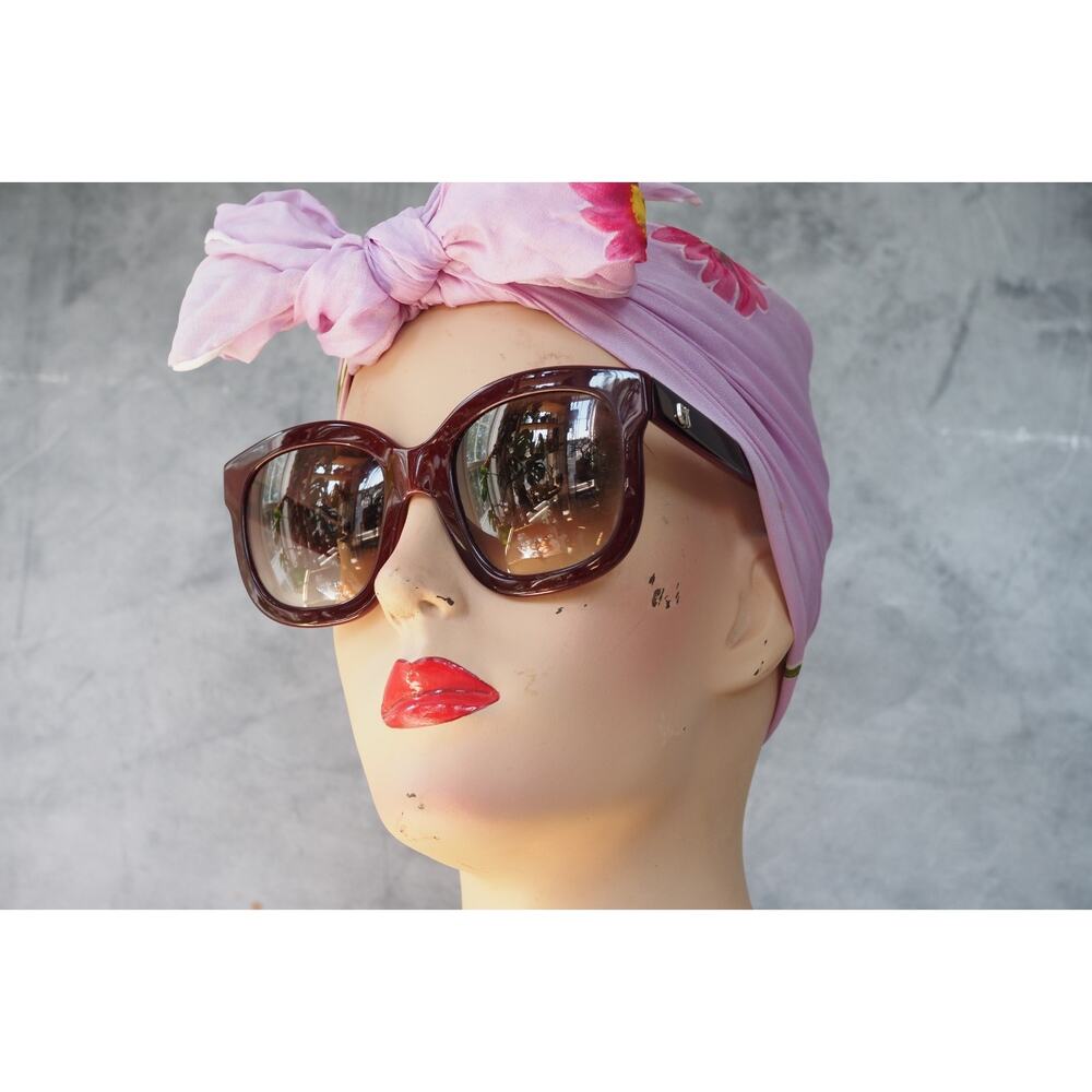 EMMANUELLE KHANH PARIS 5050 41 Deep dark red Sunglasses France Vintage 1990s